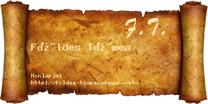 Földes Tímea névjegykártya