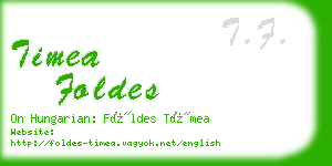 timea foldes business card